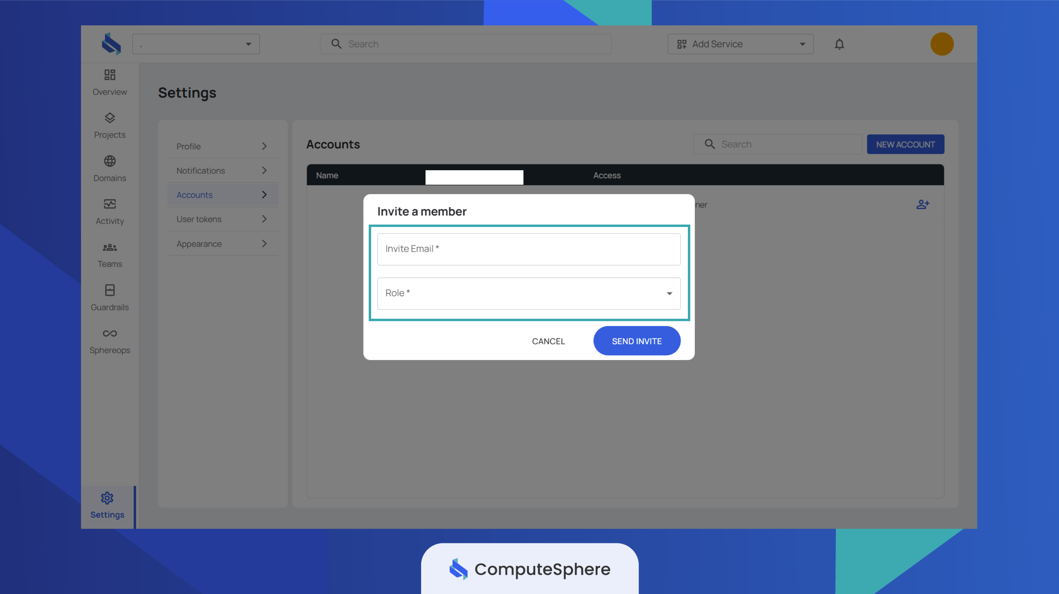 Invite member form